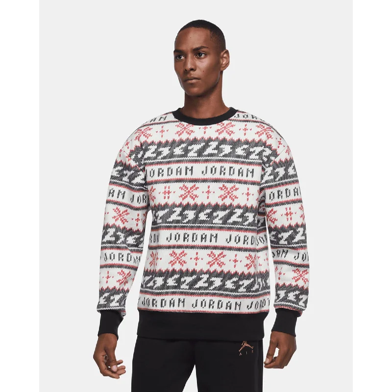 Nike Air Jordan Jumpman Holiday Christmas Sweatshirt Sweater White/Red-Black  CT3459-010 Men's