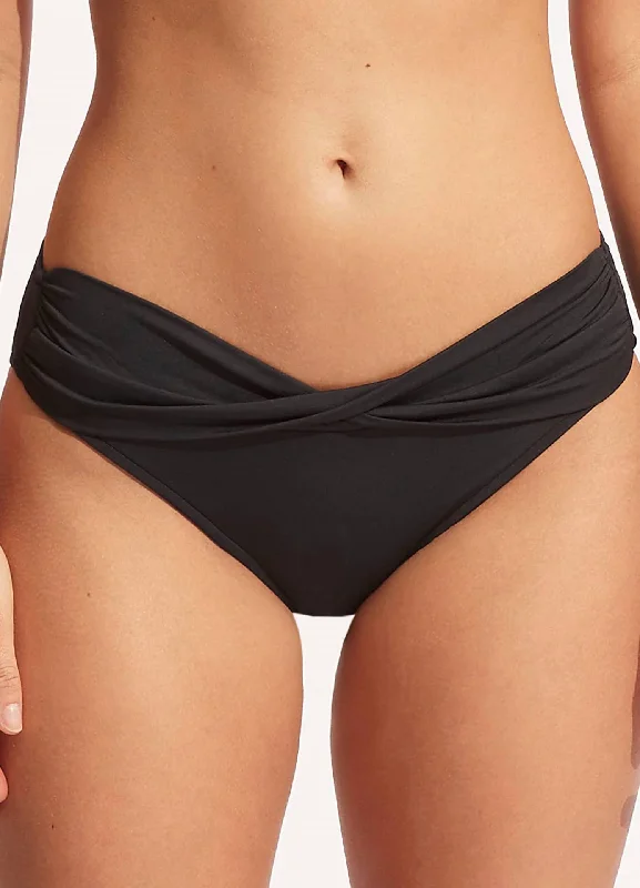 Twist Band Hipster Bottom In Black