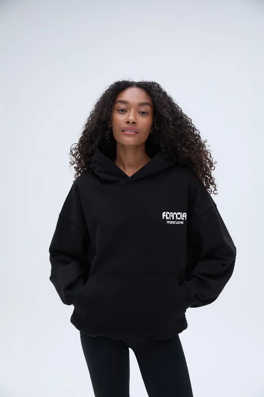 Sportswear Oversized Hoodie - Black/Marshmallow White