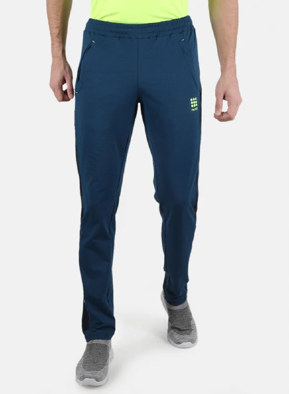 Men Blue Self Design Track Pant