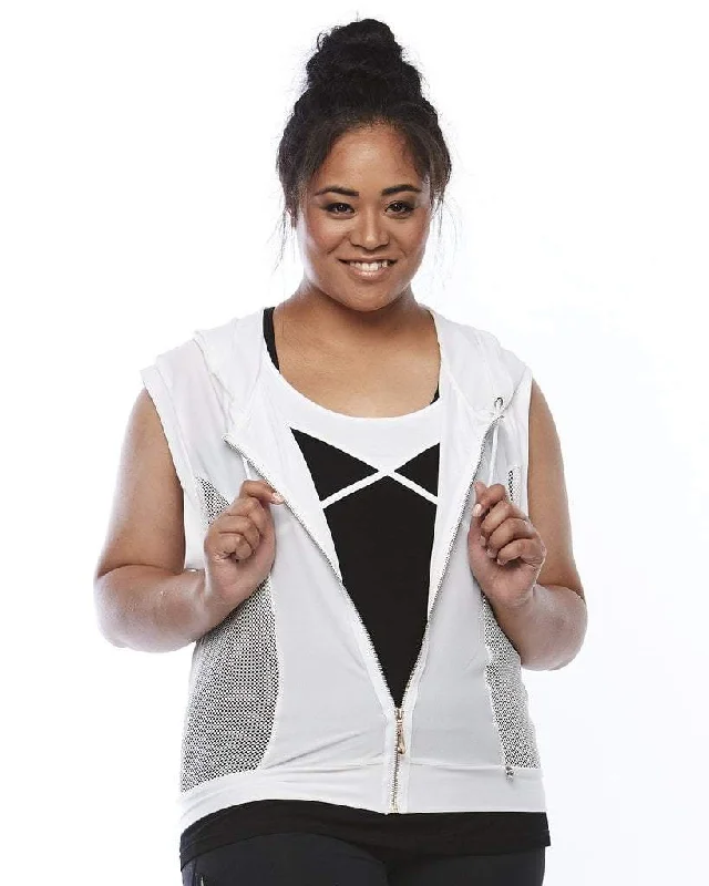 Slingback Mesh Hoodie - White