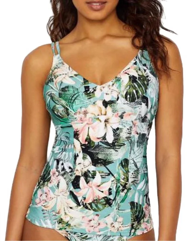 Sanctum Bralette Tankini Top In Moss