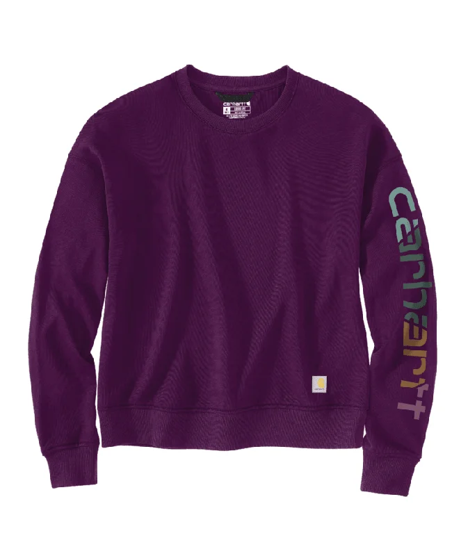 TENCEL Fiber Series Loose Fit Sleeve Graphic Sweatshirt - Eggplant