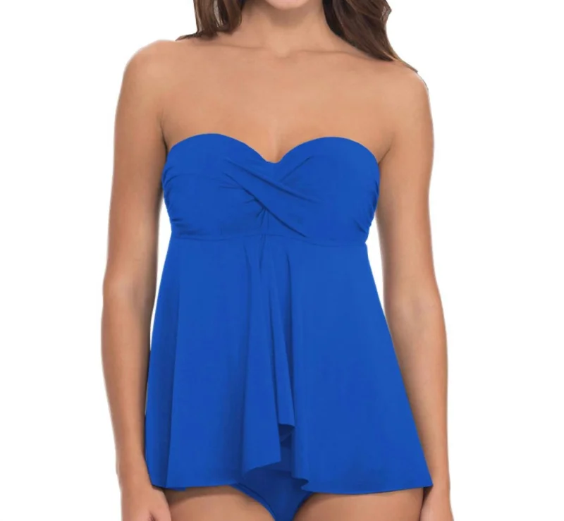 D-Cup Bandeau Fly Away Tankini Top In Tutti Frutti Hazy Perri