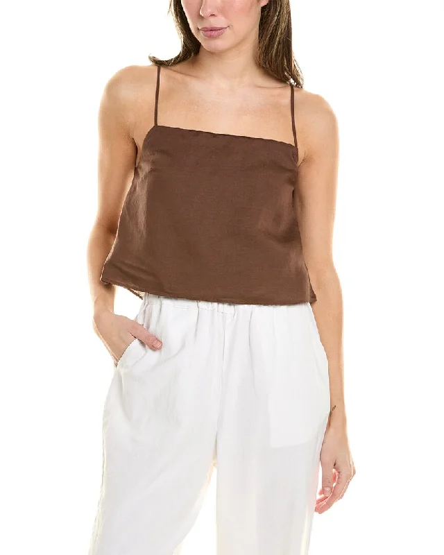 Onia Air Linen-Blend Square Neck Tank