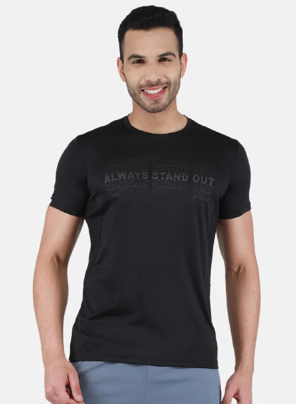 Men Black Printed T-Shirt