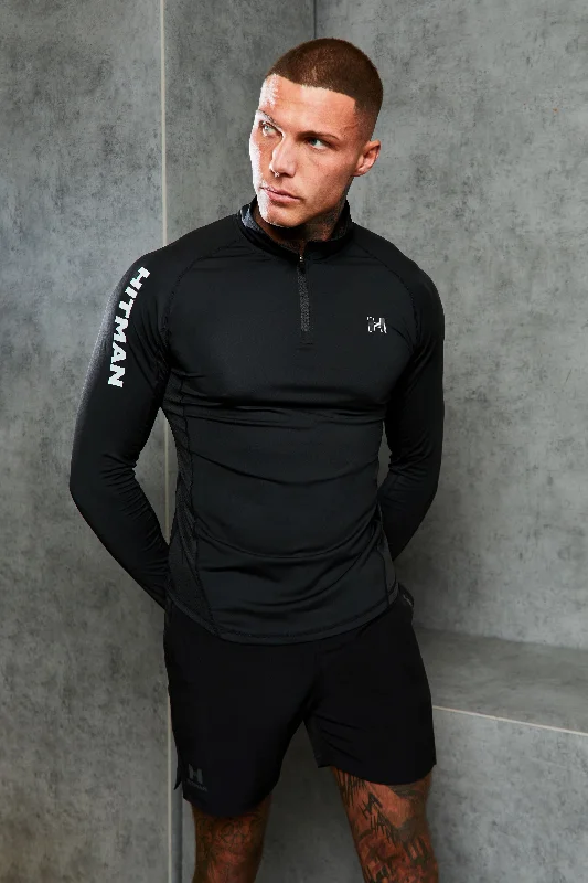 Black Long Sleeve Gym T-Shirt