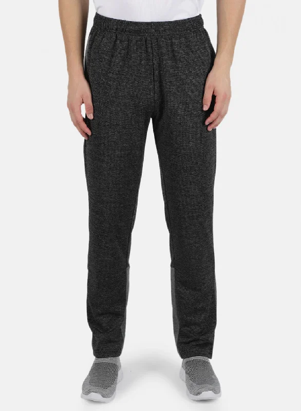 Men Grey Self Design Track Pant