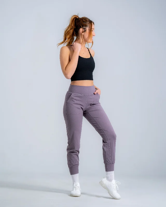 Fearless joggers in purple