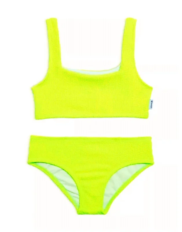 Girl's Destiny Two Piece Tankini In Lime