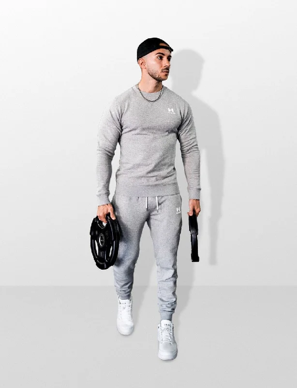 Grey and White Sweatshirt Tracksuit