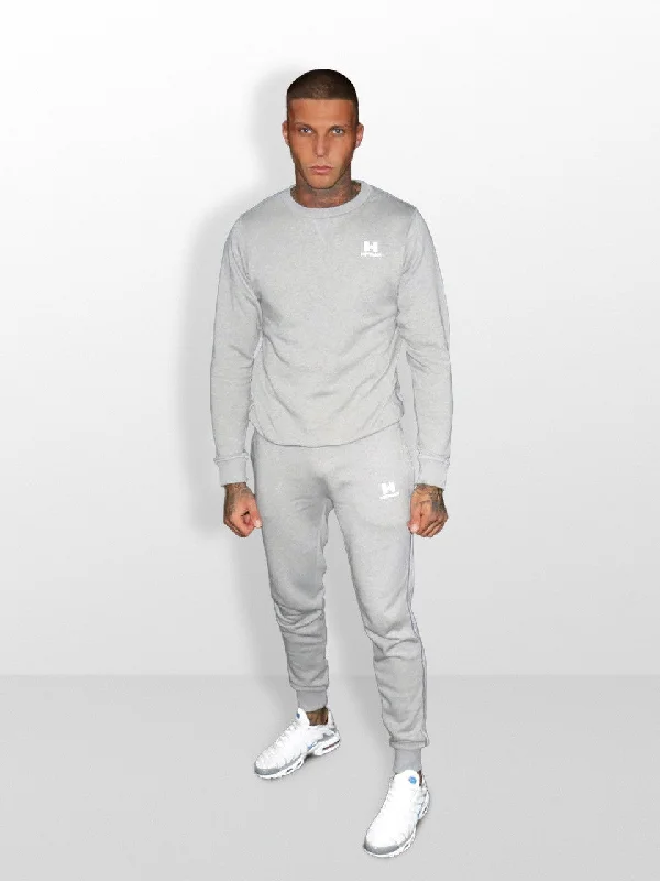 Grey and White Sweatshirt Tracksuit- INTL TAPE