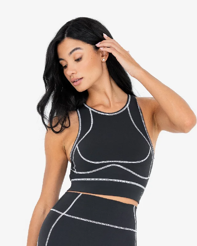 Life Contrast Racer Back Bra Black