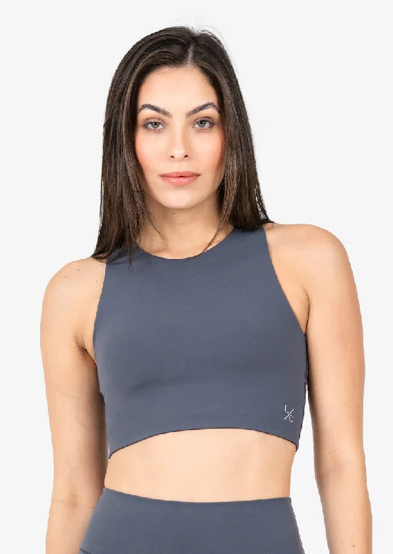 Elevate Life High Low Bra Graphite