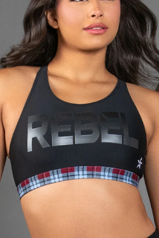 Tex Sports Bra in Plaid Pop