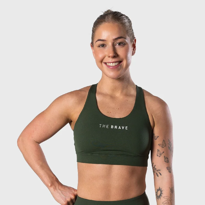 THE BRAVE - WOMEN'S SCULPT SPORTS BRA - DARK OLIVE