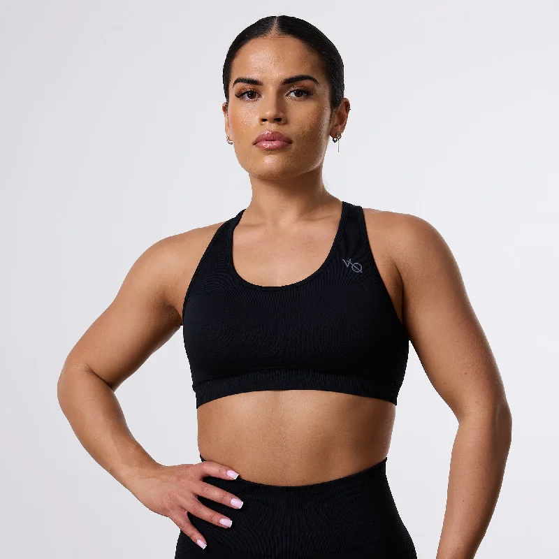 Vanquish Elevate Seamless Black Support Bra