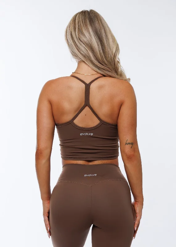 Vantage Cropped Tank - Chocolate