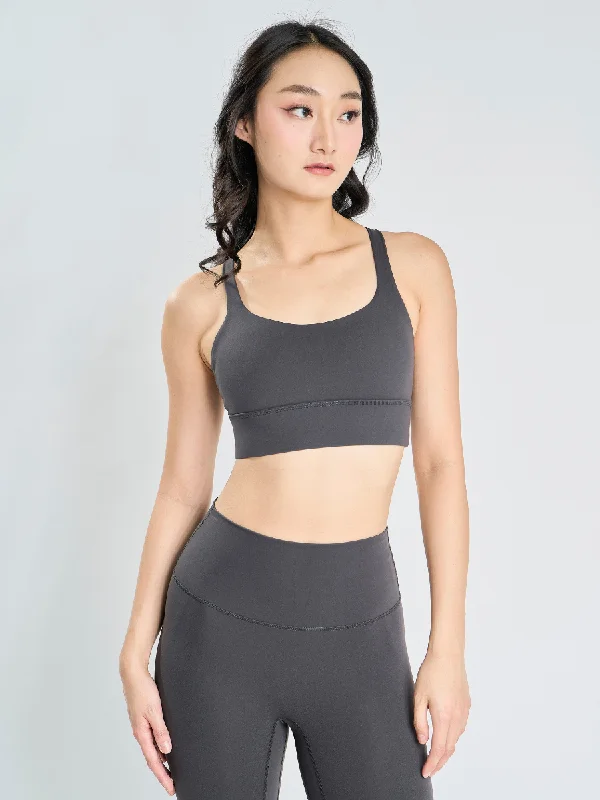 Zone In Sports Bra in Coal Gray