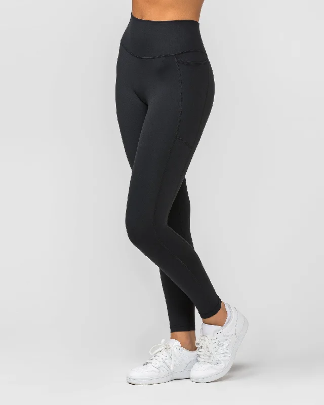 Agility Pocket Ankle Length Leggings - Black