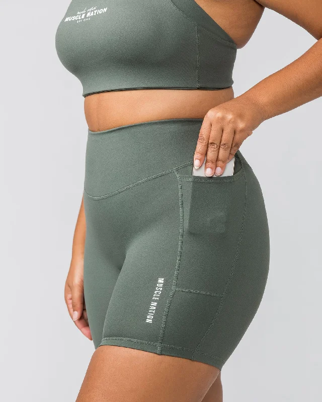 Everyday Pocket Bike Shorts - Eucalyptus