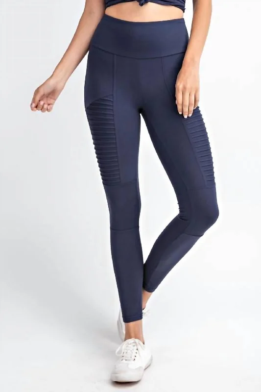 Full Length Moto Leggings In Navy