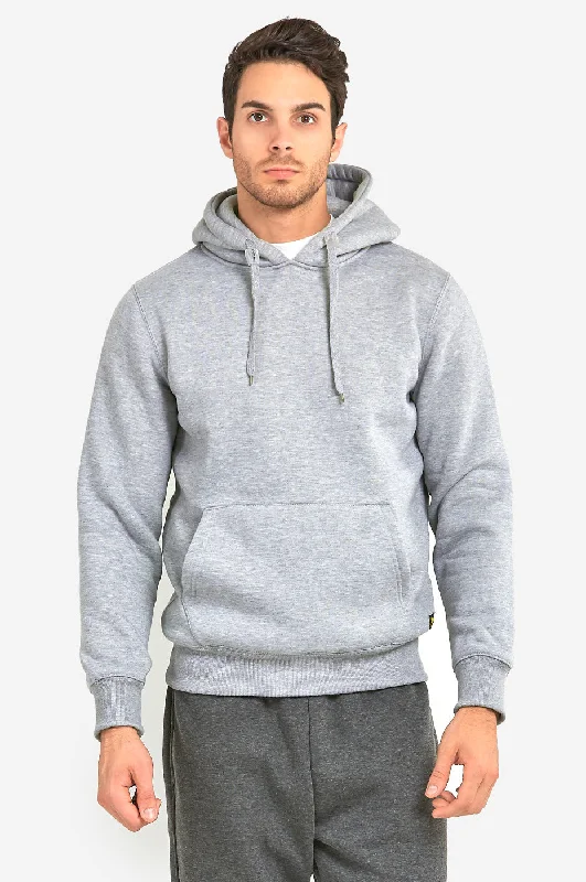 KNOCKER MEN'S HEAVY WEIGHT FLEECE HOODED SWEATSHIRT (HD1000_H.GRY)