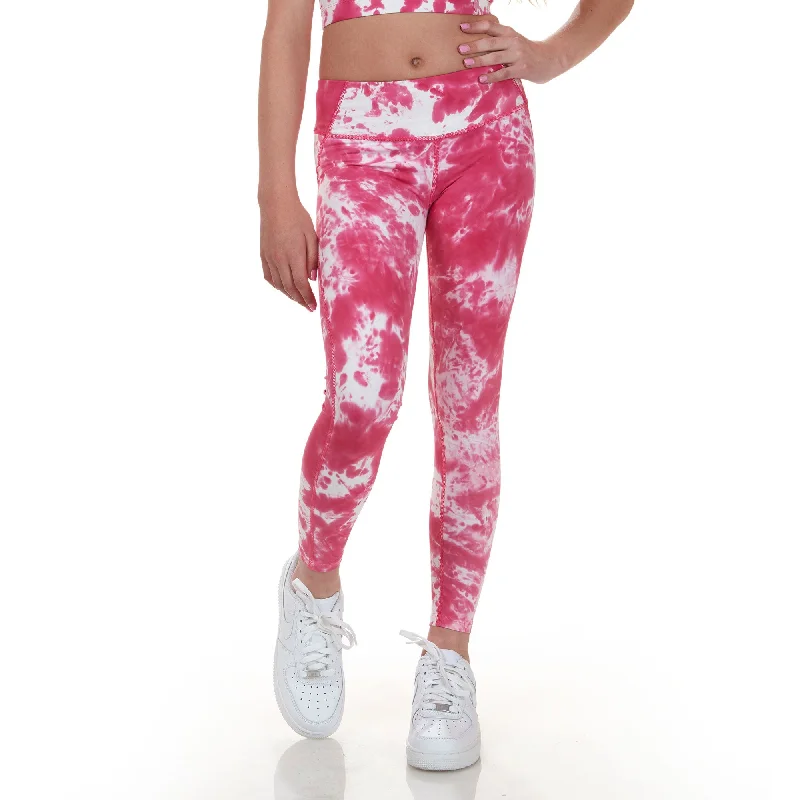 High-Rise Leggings - Pink Tie-Dye