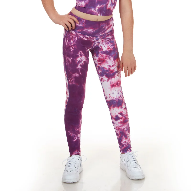 High-Rise Leggings - Purple Tie-Dye