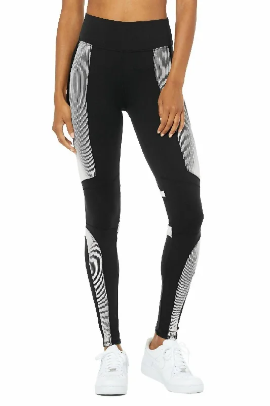 High Waist Electric Stretch Legging In Black