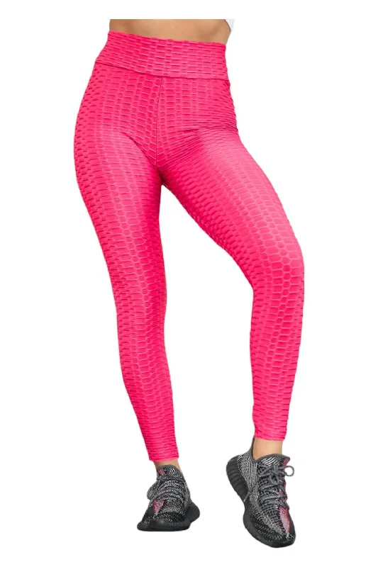 Honeycomb Leggings In Fuchsia