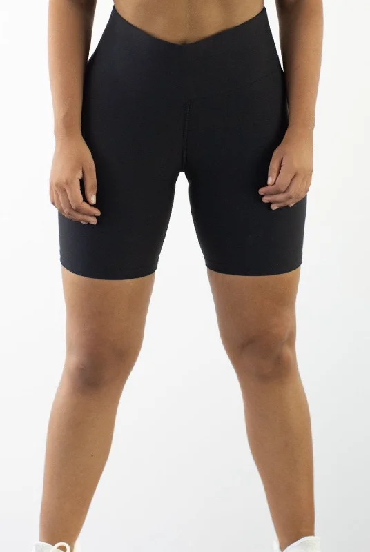 LADIES JET BLACK BIKE SHORTS - XXS REMAINING