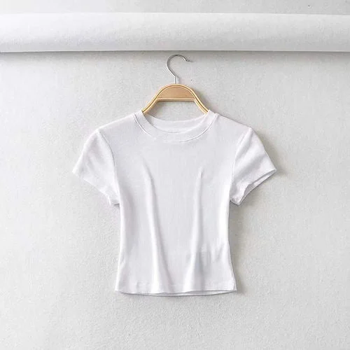 Lea Tee Cropped - White