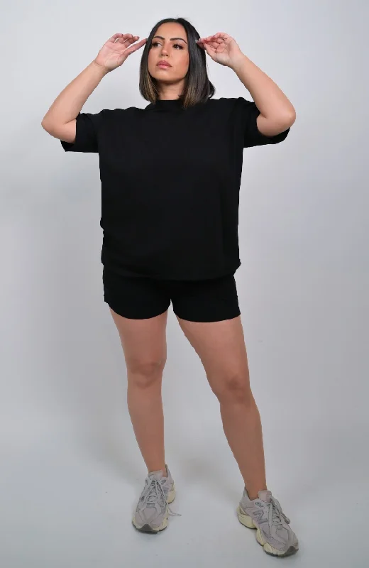 Naya Oversized Lounge Tee - Black