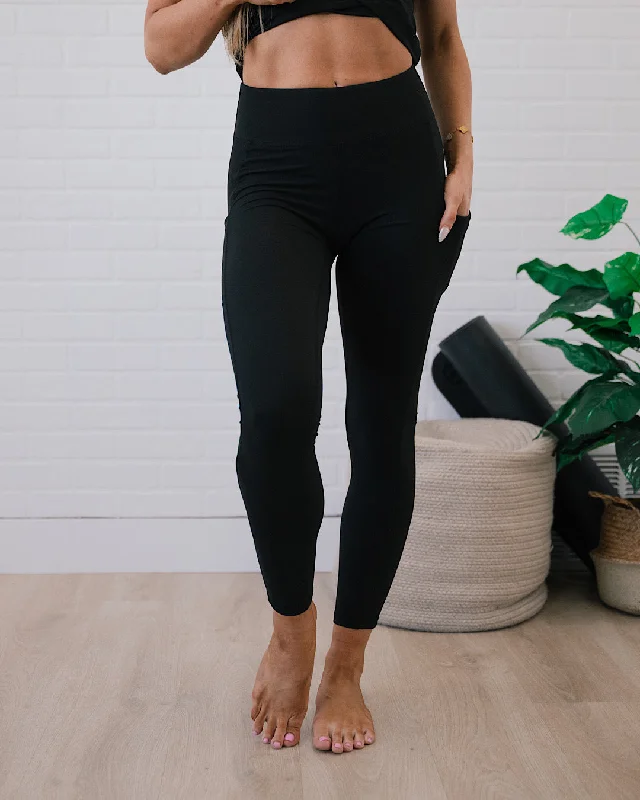 Rae Mode Full Length Sporty Leggings - Black