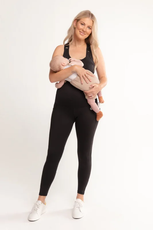 Postpartum Recovery Leggings With Pockets Full-Length - Black