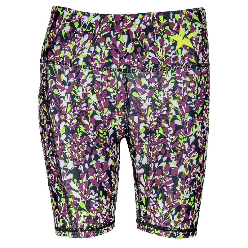 Sale Single Layer Shorts | Green & Purple Leaves