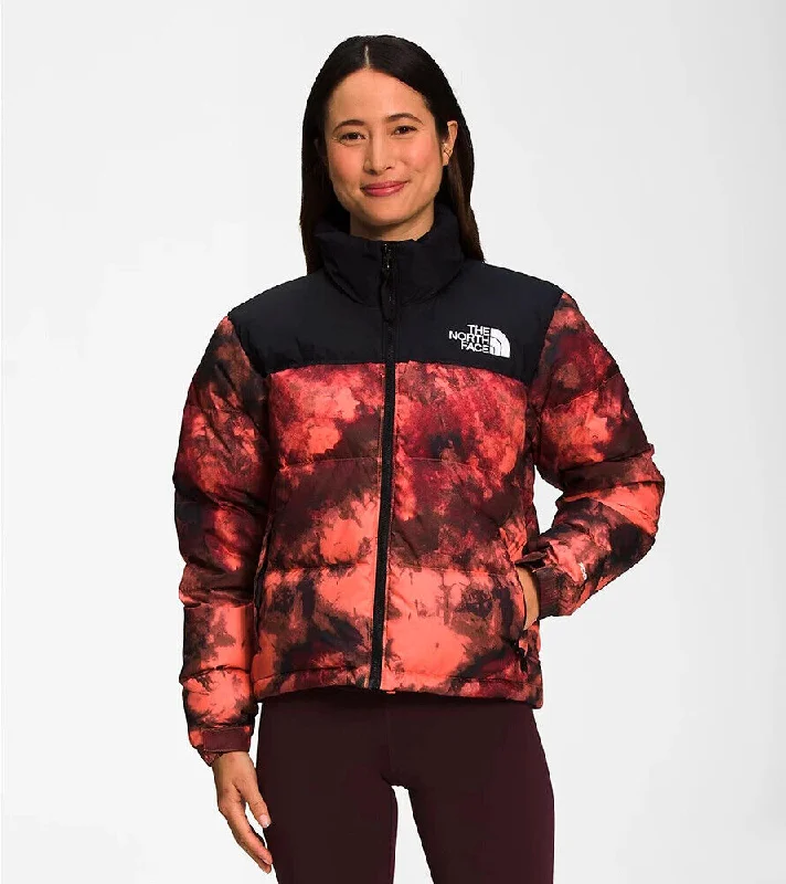 The North Face NF0A5IXK Women's Coral Sunrise Ice Dye Print Puffer Jacket ONF102