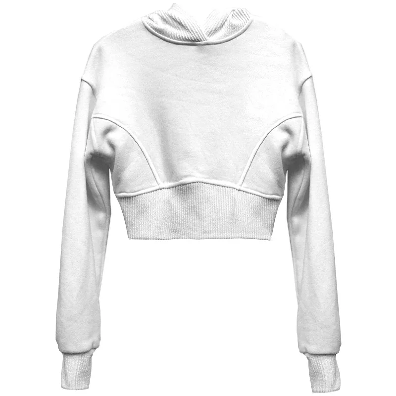 White Crop Hoodie Sweatshirt