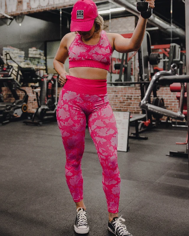 Women's Seamless Leggings - Pink Camo